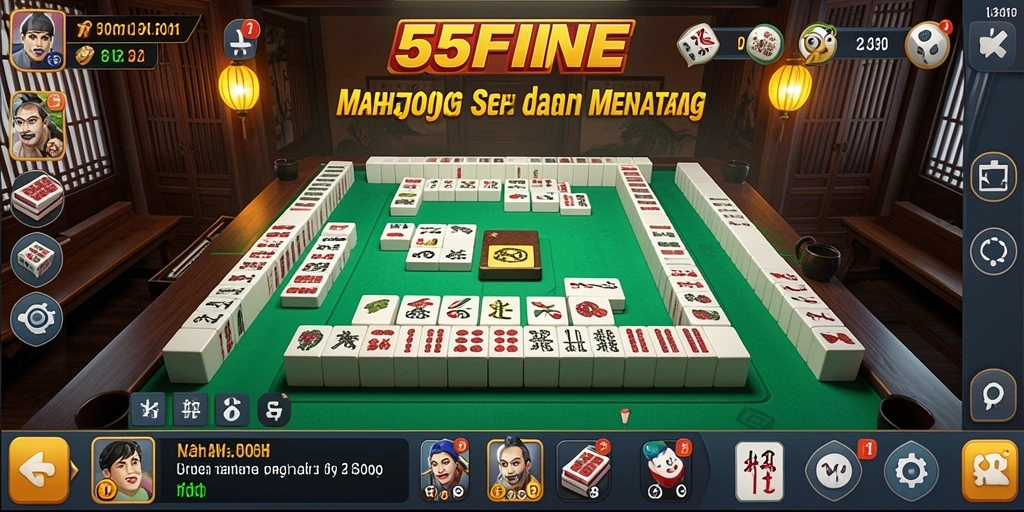 Tampilan gameplay <strong>55FIVE</strong> yang memikat saat bermain Mahjong.