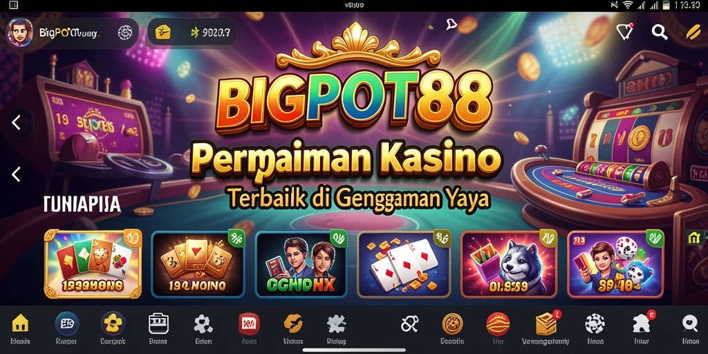 Screenshot menampilkan gameplay menarik di aplikasi Kasino BIGPOT88.