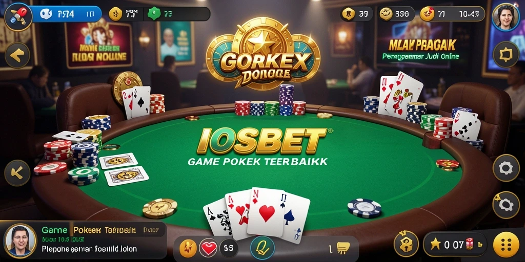 Tampilan seru gameplay poker di IOSBET dengan pemain aktif.