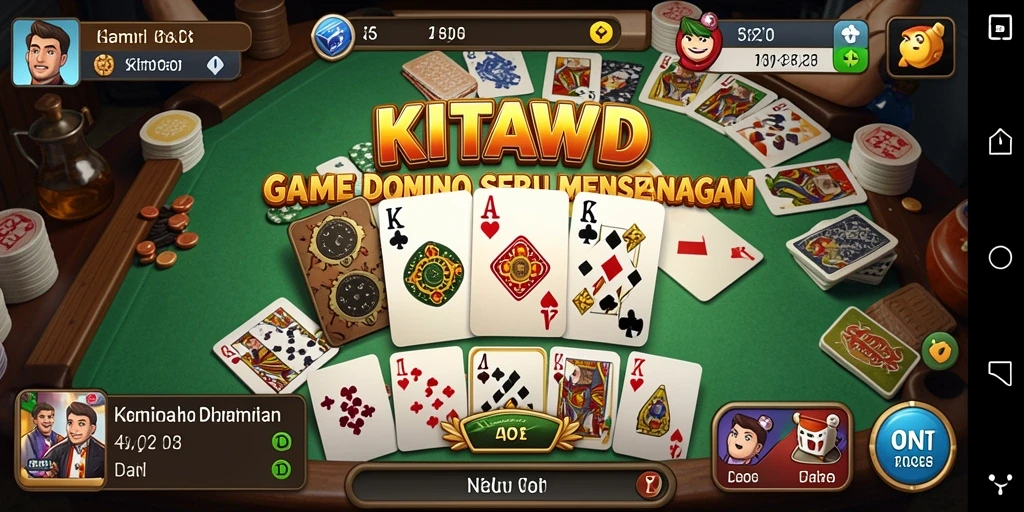 Tangkapan layar gameplay KITAWD menampilkan pertandingan Domino yang seru dan interaktif.
