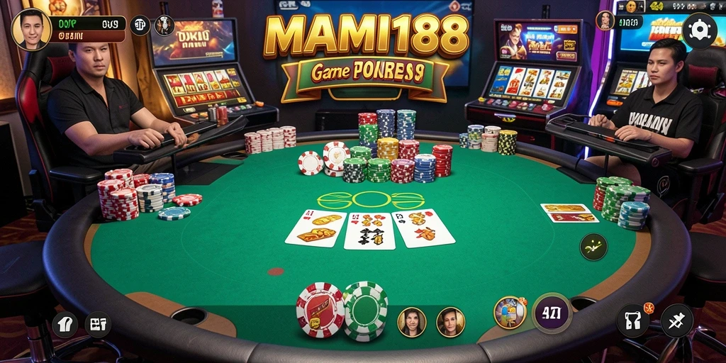 Tampilan gameplay Poker seru di MAMI188 dengan antarmuka yang menarik.