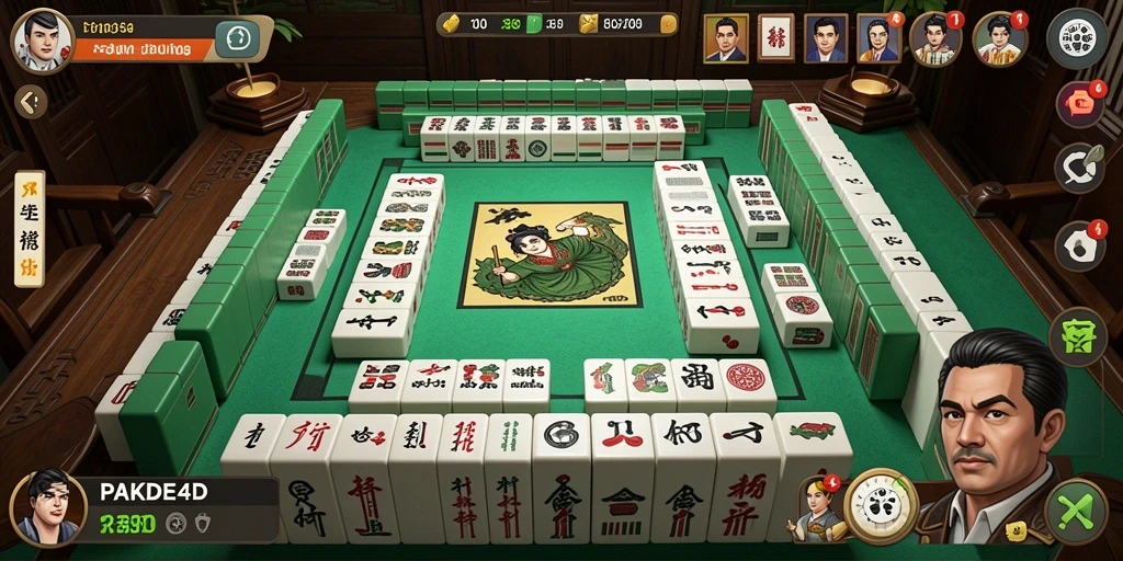 Tampilan gameplay Mahjong yang seru dan menantang di PAKDE4D.