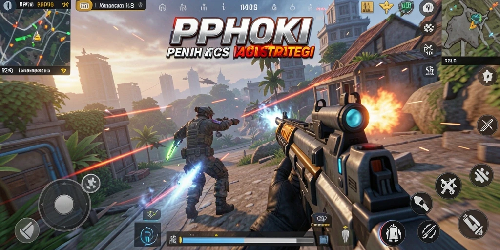 Screenshot gameplay PPHOKI menampilkan aksi tembak-menembak yang menegangkan.