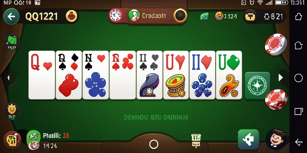 Screenshot gameplay QQ1221 menunjukkan aksi seru Domino yang menantang.