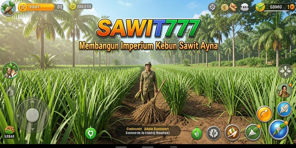 Screenshot gameplay SAWIT777 yang menampilkan keseruan membangun kebun sawit.