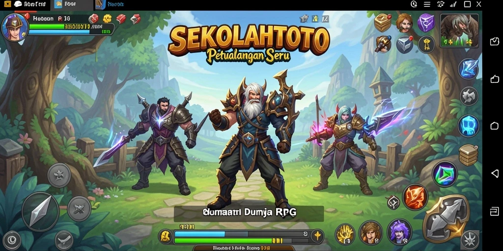 Screenshot gameplay dari SEKOLAHTOTO yang menampilkan petualangan RPG yang mendebarkan.