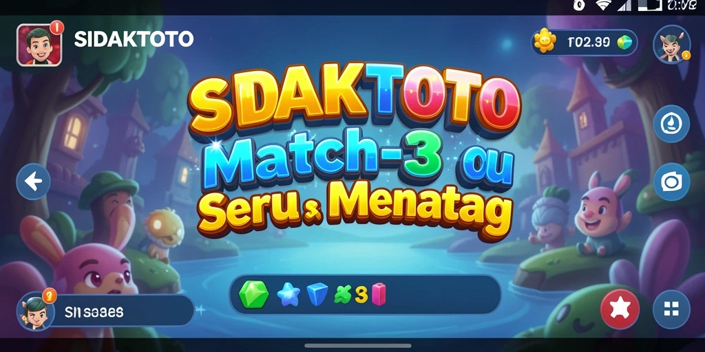 Tampilan menarik dari gameplay Match-3 SIDAKTOTO.