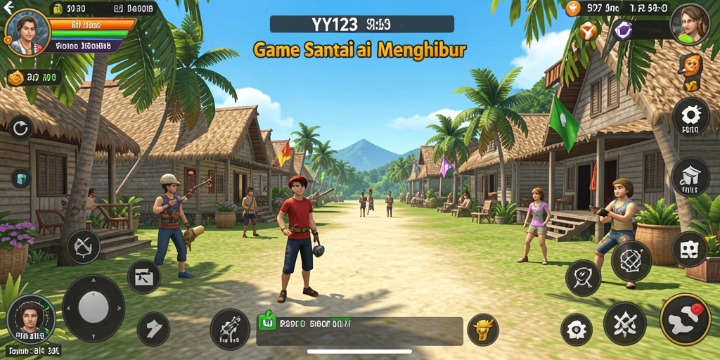Screenshot utama YY123 menampilkan gameplay yang menarik dan santai.